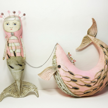 mermaid & whale friend.