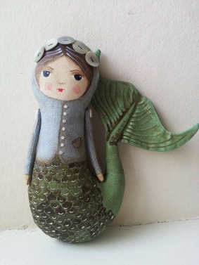 mermaid with button crown