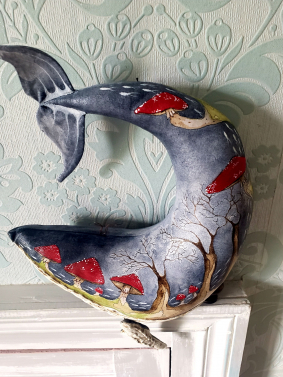 Whimsical mushroom whale