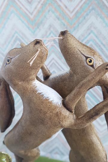 Boxing hares.