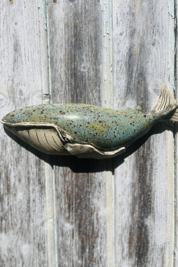 'Stormy Seas' original ceramic whale sculpture.