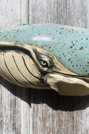 'Stormy Seas' original ceramic whale sculpture.