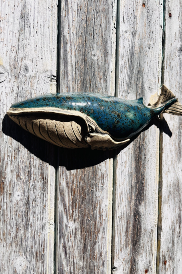 'Stormy Seas' original ceramic whale sculpture.