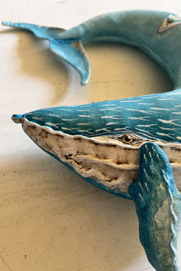 'All the fishes in the sea' soft sculpture whale.