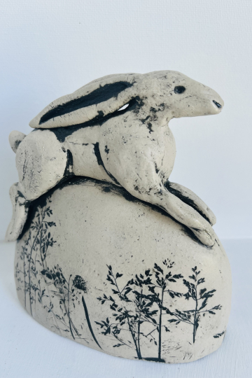 Running hare sculpture. Reserved for Janine Mitchell