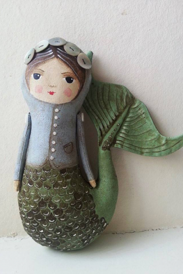 mermaid with button crown