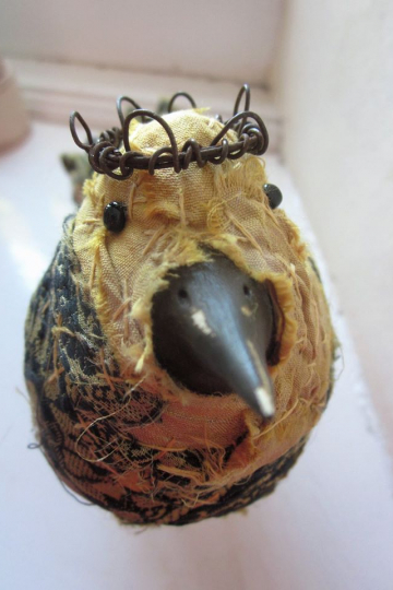 sari bird with crown