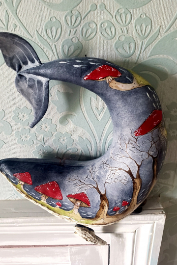 Whimsical mushroom whale